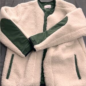 Brand New Men Green and Cream Sherpa Jacket